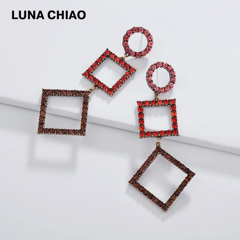 LUNA Чао под старину латунный медный покрытие проложить Кристалл Rhinestone Установка