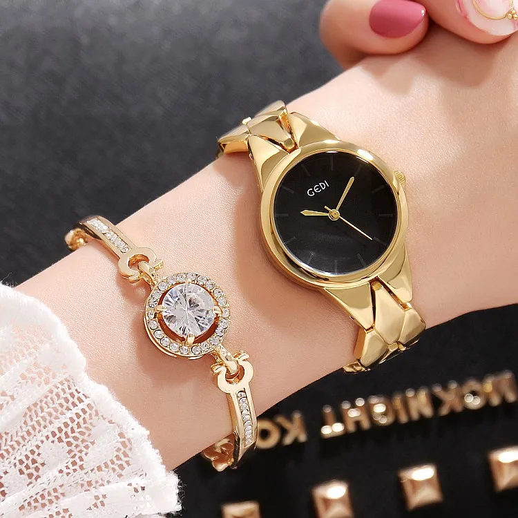 Женские кварцевые часы GEDI розовое золото 2 шт. 2019|hodinky brand|hodinky women goldhodinky |