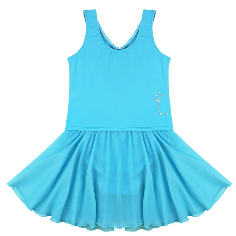 Детское платье без рукавов для гимнастики и танцев маленьких девочек шифоновое