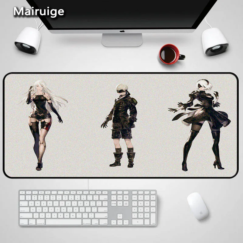 Mairuige большой размер XL NieR: Automata 2B игровой коврик для мыши для девочек Клавиатура для ноутбука игровой коврик Домашний s Pad 400X900X3 мм замок край - Цвет: 400X900X4MM
