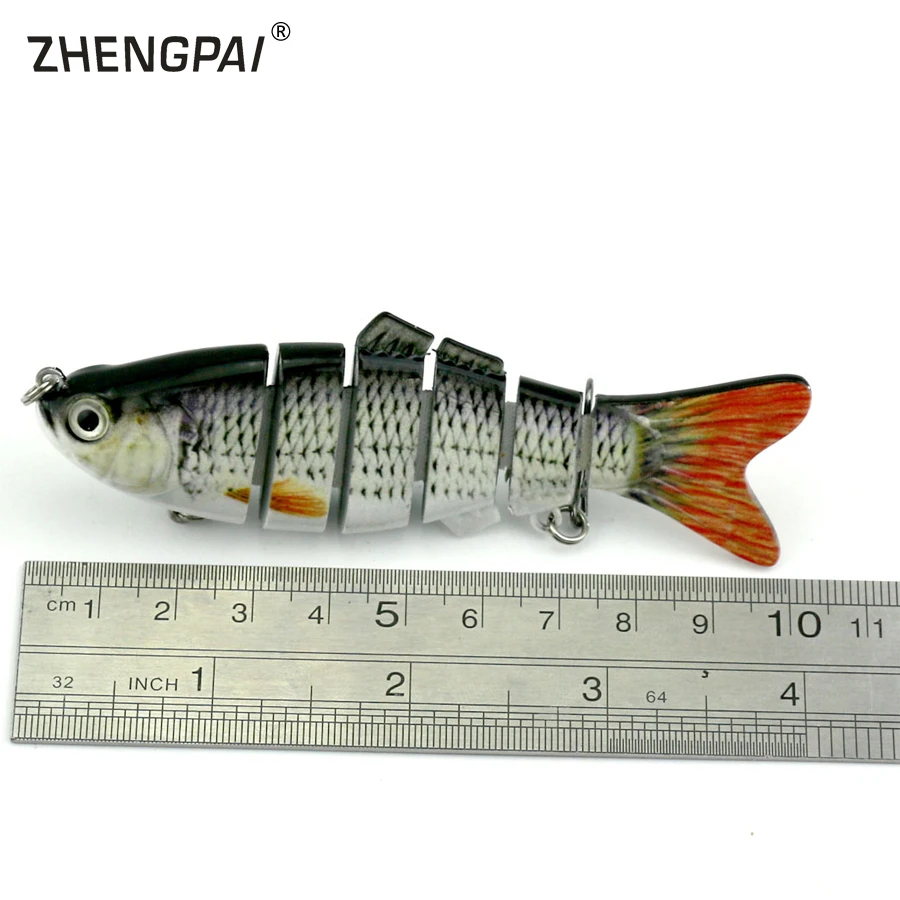 ZHENGPAI 10cm Fishing Lure 3D Eyes 6-Segment Lifelike Hard Crankbait With 2 Hook Baits Pesca Cebo | Спорт и развлечения