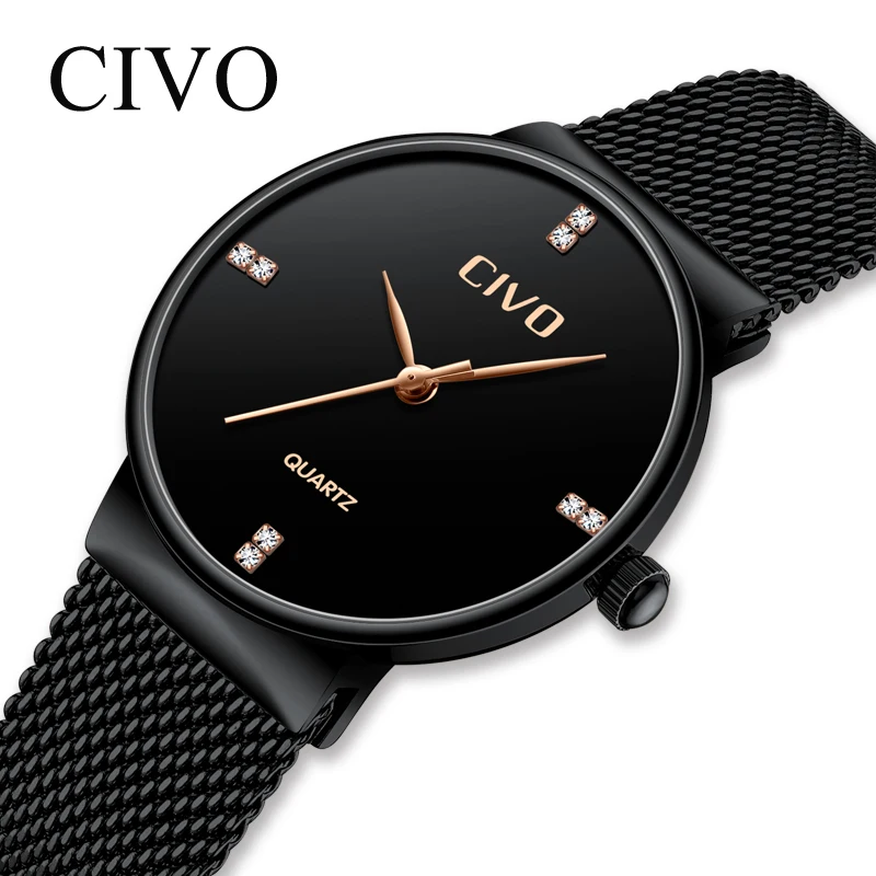 CIVO повседневные часы женские модные водонепроницаемые 2019 Роскошные брендовые