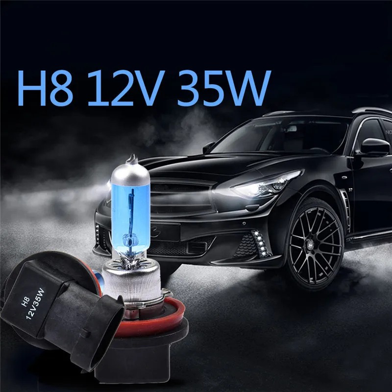 2 шт. H8 35 Вт Галогенные Лампочки Супер Белый Фары для автомобиля Противотуманные