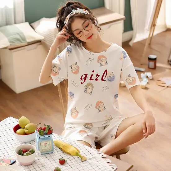 Повседневная Новая Пижама Fdfklak для женщин милая Домашняя одежда с героями