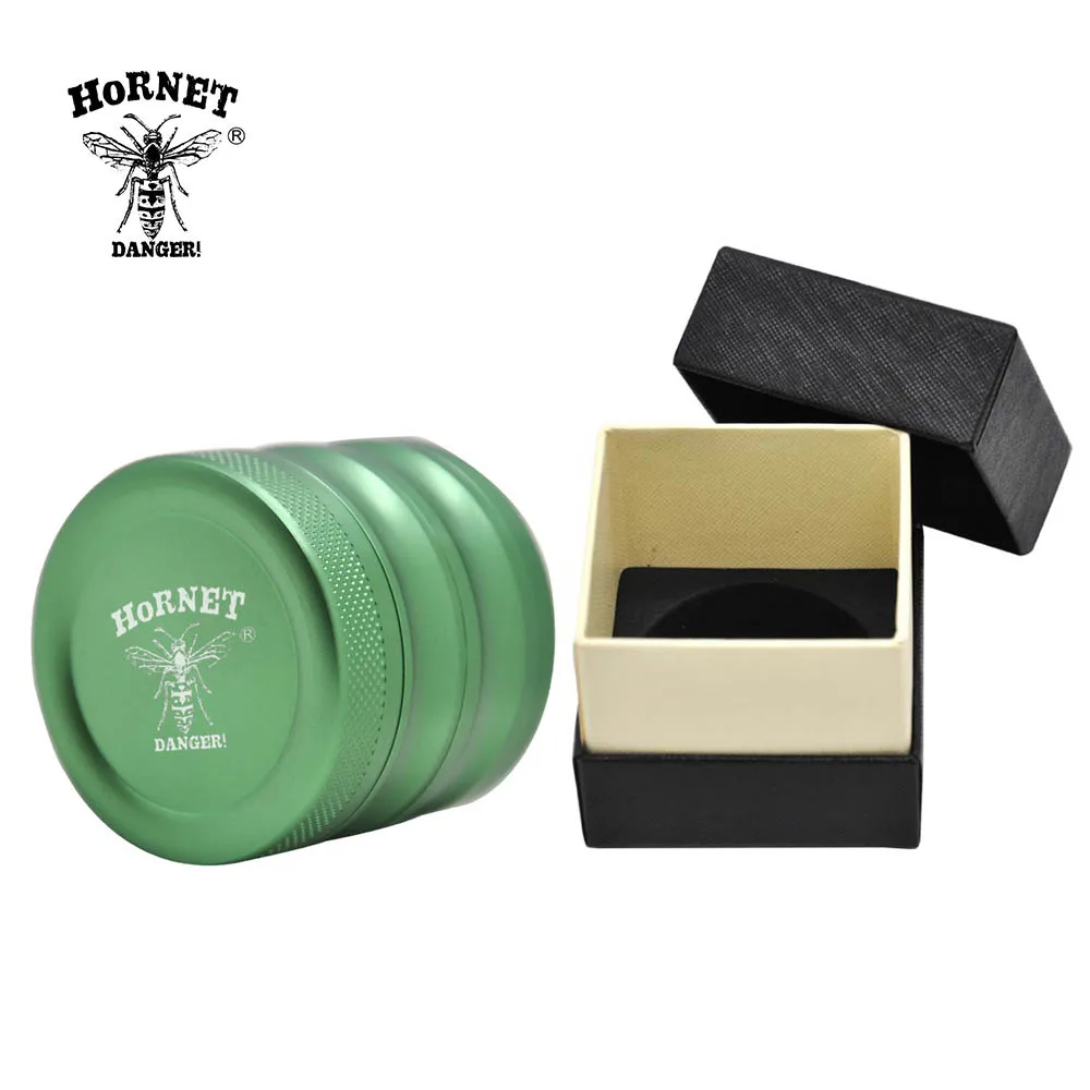 Green with gift box Dia.53MM 4 слоя измельчения Groove Алюминий измельчитель травы с Подарочная коробка дробилка для специй мельница для перца измельчитель табака - Цвет: Green with gift box