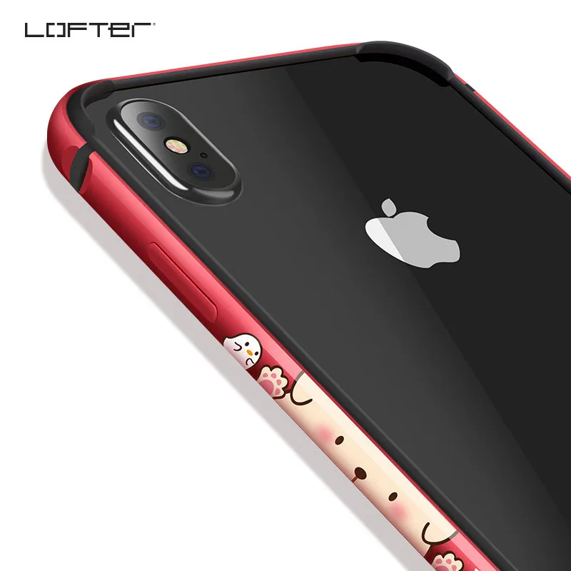 Мультяшный алюминиевый бампер для Apple iPhone X чехлы телефонов красная