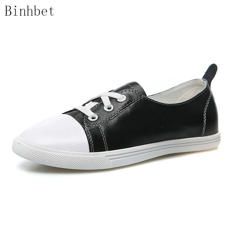 Женские кроссовки модные дышащие вулканизированные обувь из натуральной кожи на