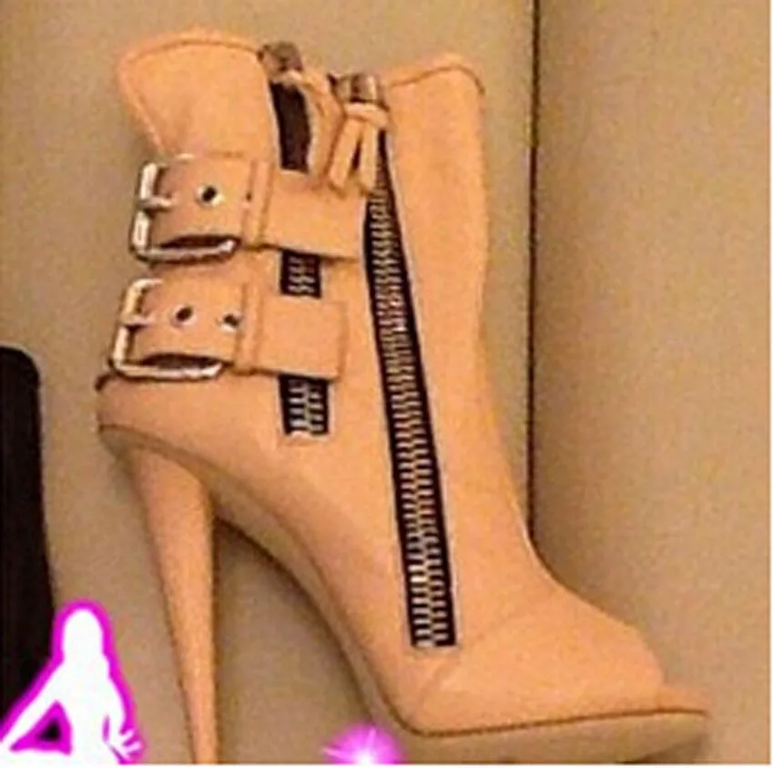 Новые модные ботильоны с открытым носком двумя ремешками на щиколотке шпильках