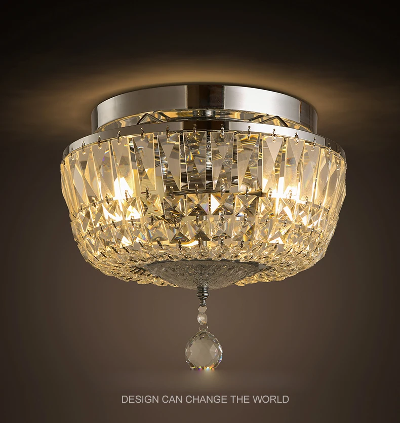 Хрустальная потолочная лампа в американском стиле круглая романтическая для