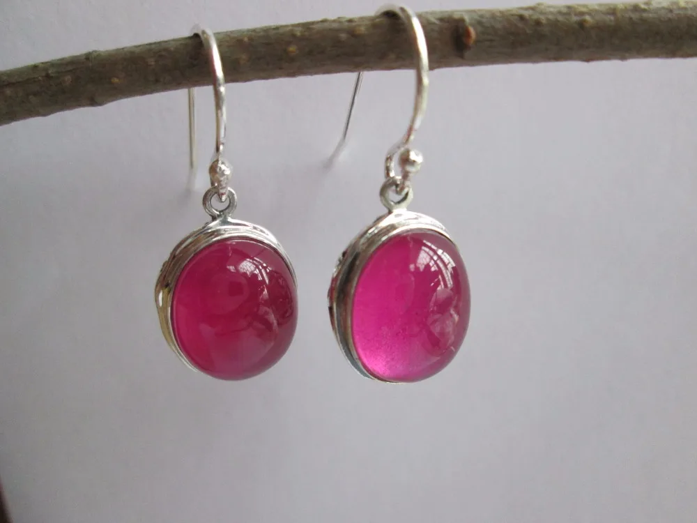 

KJJEAXCMY 925 pure silver inlaid with red jade women's Earring ornaments