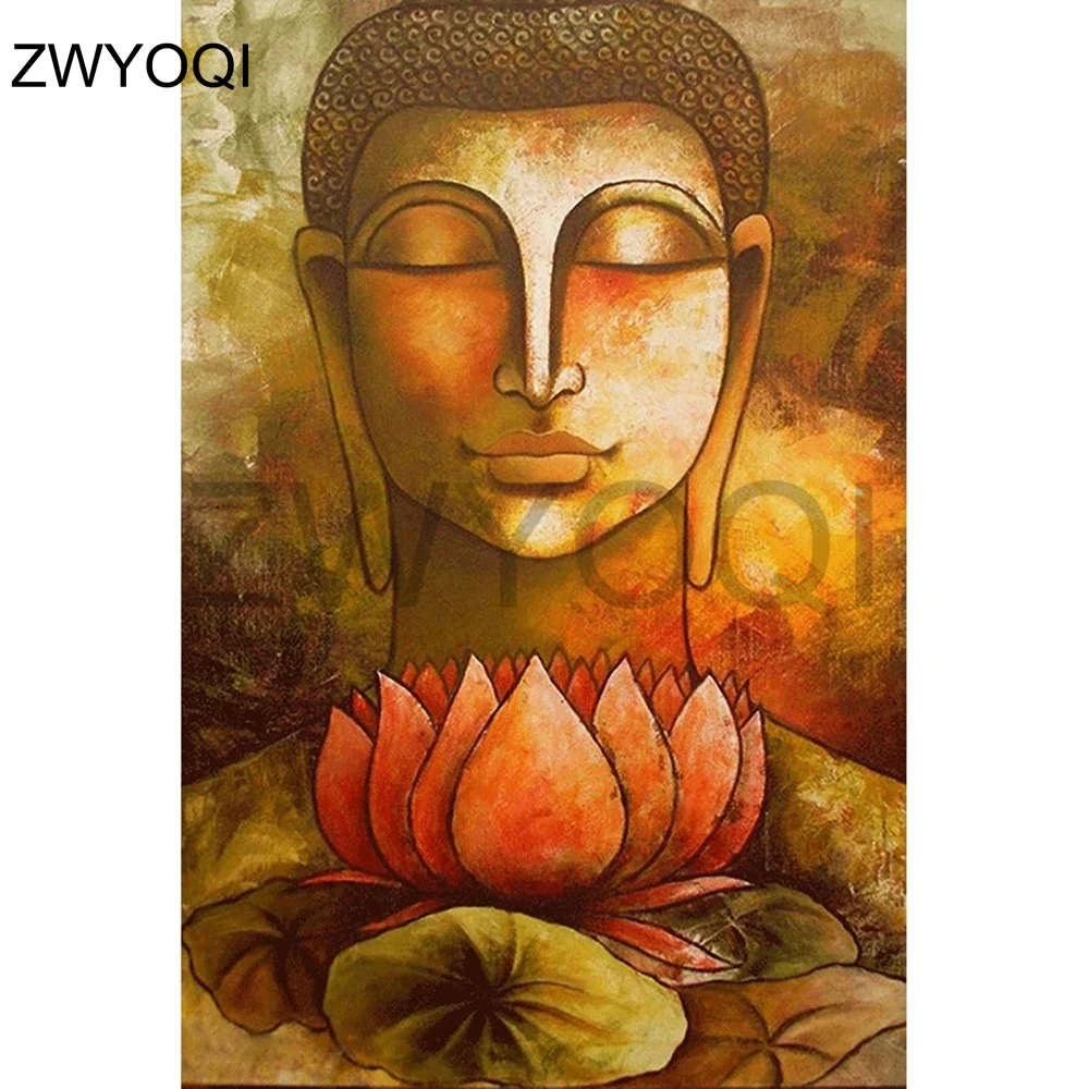 

Full Round Diamond embroidery Buddha lotus 5D DIY Diamond painting Cross stitch Full Square Diamond mosaic Buddha lotus religion