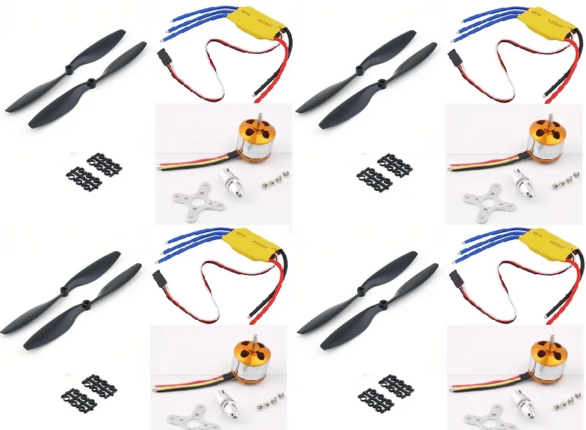 

4x XXD A2212 2212 1000KV Outrunner Motor + 4x 30A ESC + 4x 1045 propeller (Black) Quad-Rotor