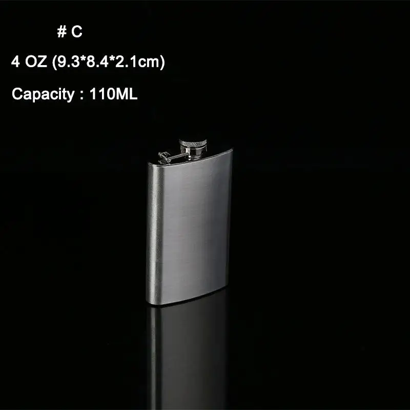4oz Надежная фляга 1 шт. 10 9 8 6 5 4 3 1 oz Нержавеющая сталь набедренная фляжка для спиртных напитков виски чашечка для спиртных напитков воронкообразные кружки для пива для бутылок - Цвет: 4oz
