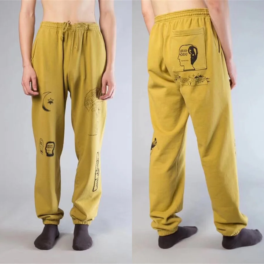 

Brain Dead Gustavo Sweatpants Kanye West 1:1 best quality Streetwear Casual Joggers Brain Dead Gustavo Trousers Pan