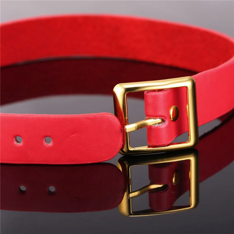 Красное/черное ожерелье чокер из натуральной кожи для женщин сексуальная кошка