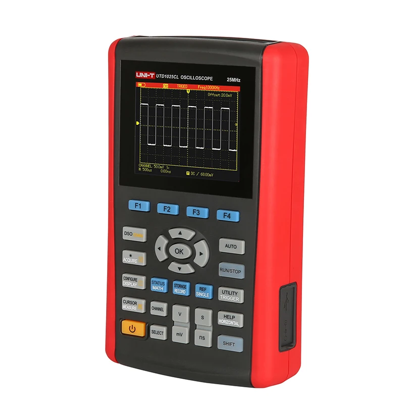 Портативный цифровой осциллограф UNI T UTD1025CL с цветным ЖК дисплеем 3 5 дюйма мини USB 1