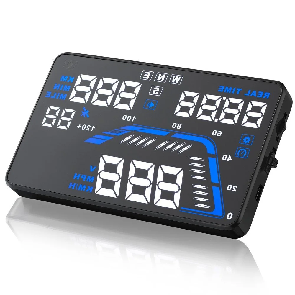 Q7 Head Up Дисплей 5 &quotУниверсальный Авто HUD спидометров Overspeed Предупреждение Dashboard