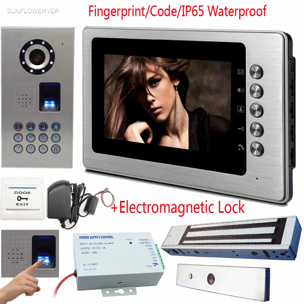 Отпечаток пальца/код видеодомофоны IP65 водонепроницаемые домофоны на передней