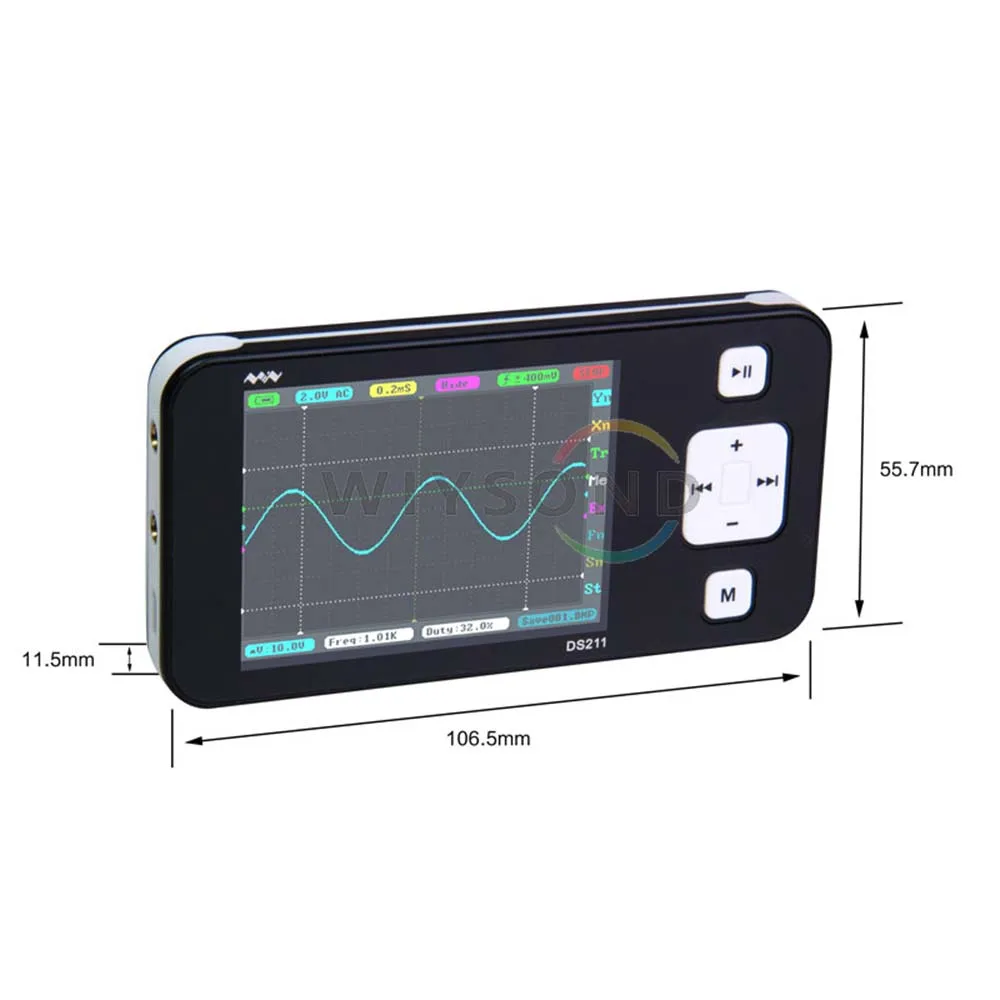 O088 DSO211 DS211 Mini ARM Digital Storage Oscilloscope Portable Pocketsized Nano Handheld 200KHz Bandwidth 1MSa/s | Инструменты