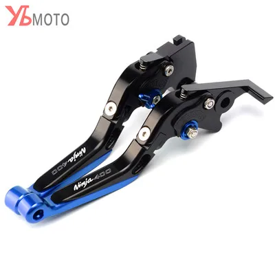 Black-blue Для KAWASAKI NINJA 400 NINJA400 высокое качество ЧПУ Аксессуары для мотоциклов Регулируемый Складной Выдвижная тормозной рычаг сцепления - Цвет: Black-blue