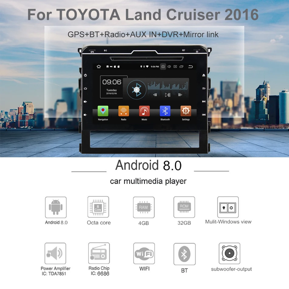 Автомагнитола 2 Din gps Android автомагнитола 2din Центральная мультимедиа для Toyota Land