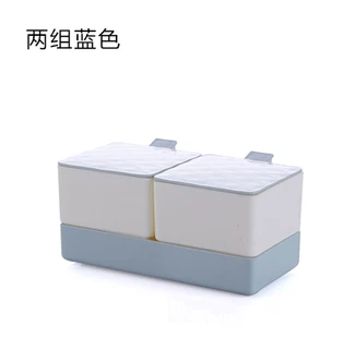 2pcs blue Банка для специй приправ банка сахарница прозрачная красочная крышка приправа коробка кухонный инструмент соль приправа красивая коробка для хранения Органайзер - Цвет: 2pcs blue