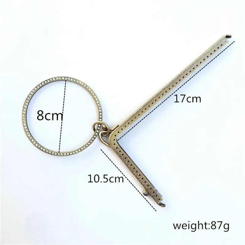 BDTHOOO 5pcs 18.5cm Antique Bronze Metal Purse Frame Handle for Clutch Bag Making Kiss Clasp Lock L-shaped Handbag Accessories