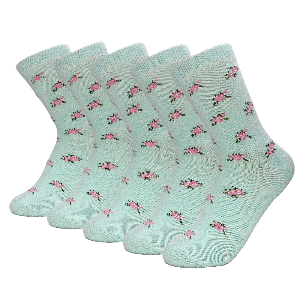 

5 Pairs Hot Rabbit Wool Socks Women Quality Autumn Winter Warm Thick Multi Fashion Flowers Floral Pattern Sweet Meias Sock Gifts
