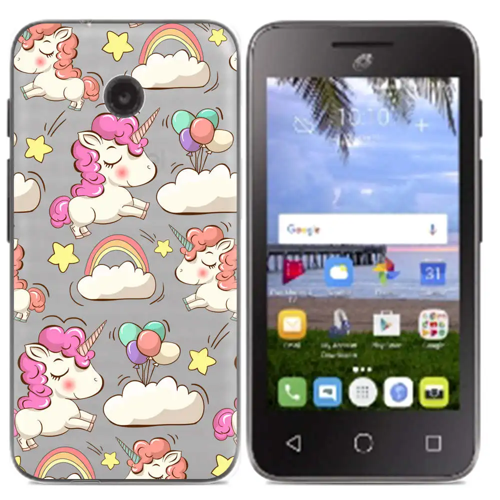 Мягкий чехол для телефона с изображением цветов Alcatel Pixi Unite/A466BG 4-х дюймовый
