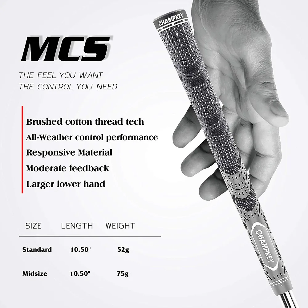 Champkey MCS клюшки для гольфа 10x многосоставные стандартные клюшки для клюшек для гольфа 10 цветов шнуровые резиновые ручки
