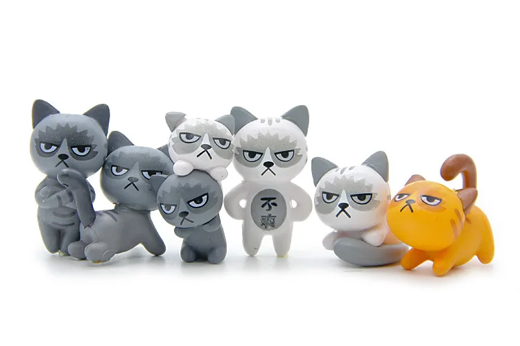 6 шт./партия, лидер продаж, фигурки, игрушки, куклы, Angry Cat, животные, Мультяшные игрушки, модели, настольные игрушки, рождественские игрушки для детей, куклы