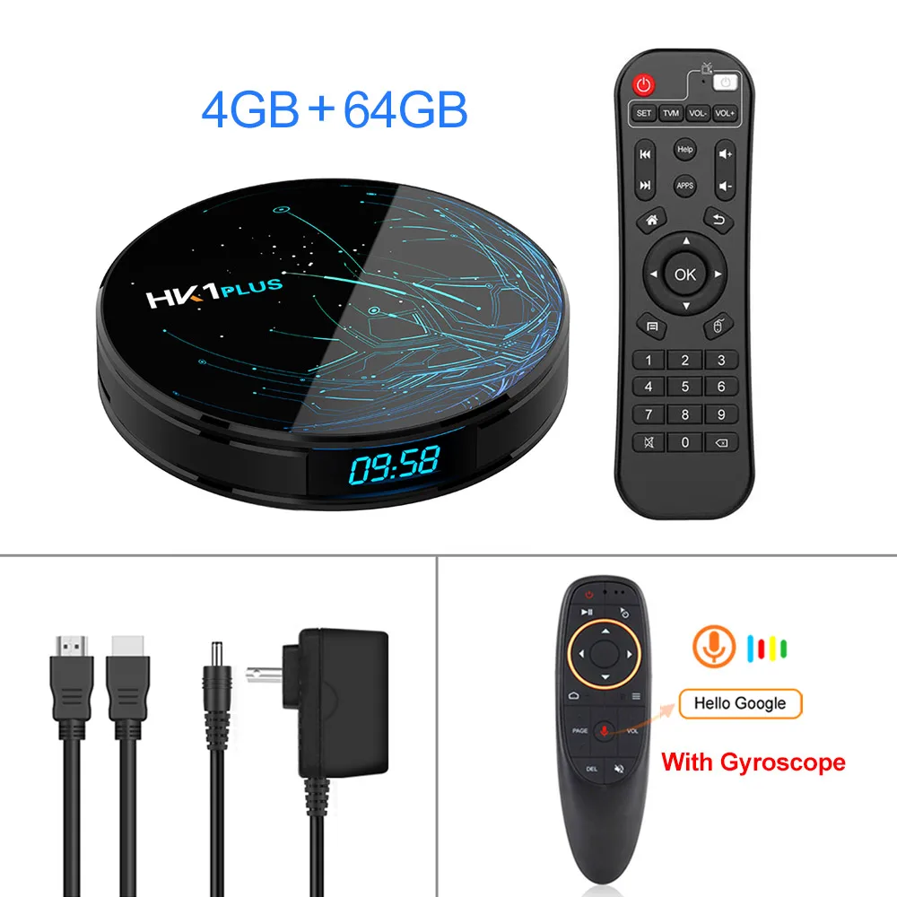 4GB 64GB G10 RC HK1 плюс 4 Гб 64 ГБ Android 9,0 Smart tv BOX Amlogic S905X2 четырехъядерный Wifi BT4.0 H.265 4K Netflix Youtube Google Play медиаплеер - Цвет: 4GB 64GB G10 RC