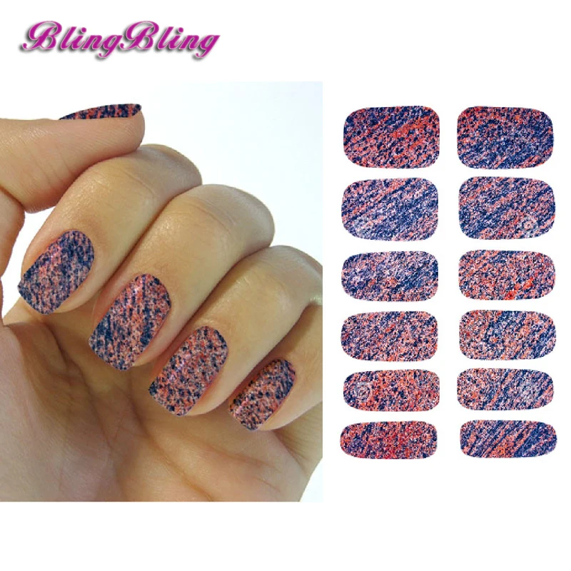 Blingbling 2 шт. Мрамор ногтей Стикеры Новый наклейки на ногти которые размягчаются