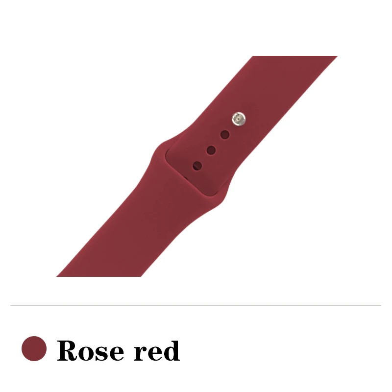 Rose red Ремешок для Apple Watch Band 4 3 Iwatch Band 42 мм 38 мм 44 мм 40 мм силиконовый ремешок для часов оранжевые браслеты для девочек и женщин - Цвет ремешка: Rose red