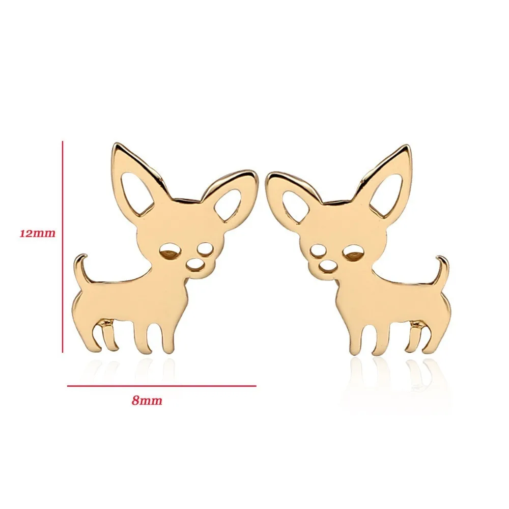 Простой Модные украшения животного маленький олень серьги Роза цвета: