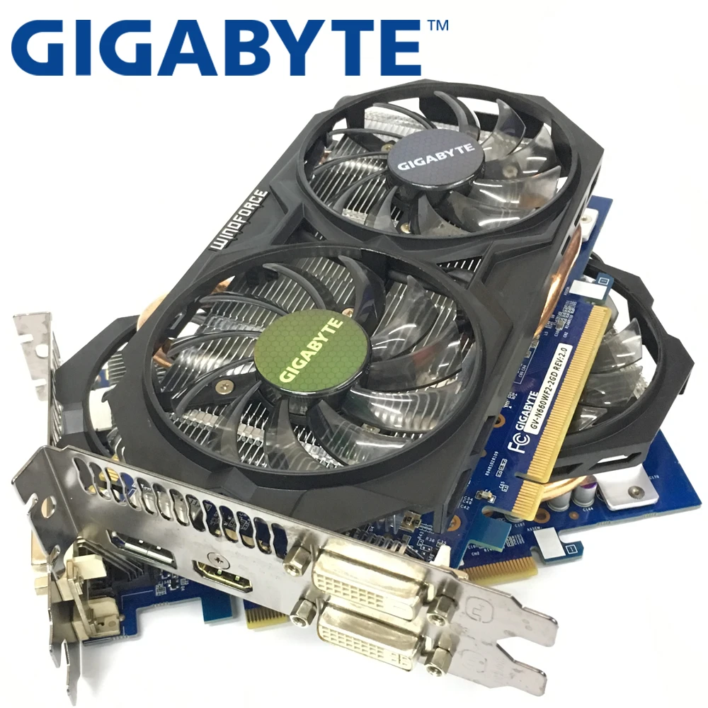 GIGABYTE 2 штуки видеокарты GTX 660 2 Гб 192Bit GDDR5 видеокарты для nVIDIA Geforce используются VGA карты прочнее, чем GTX 750 TI