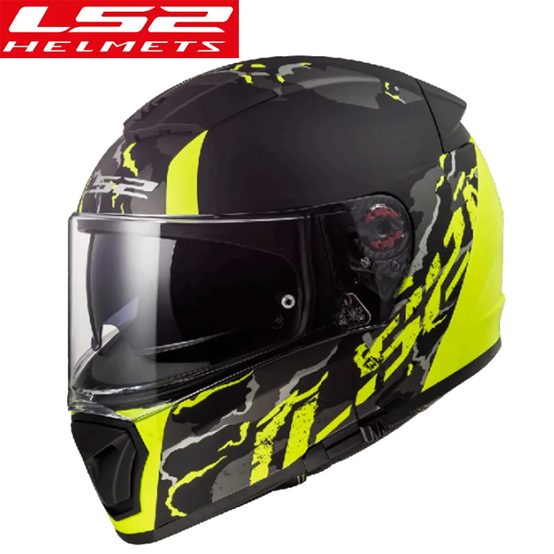 LS2 FF390 moto rcycle шлем двойной козырек полное лицо гоночный мото шлемы capacetes de moto ciclista LS2 шлемы выключатель хромированный - Цвет: 9