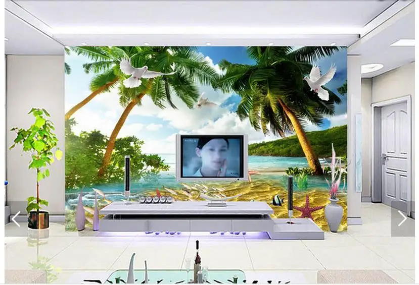 3d фотообои на заказ настенные панели для телевизора с изображением Морского
