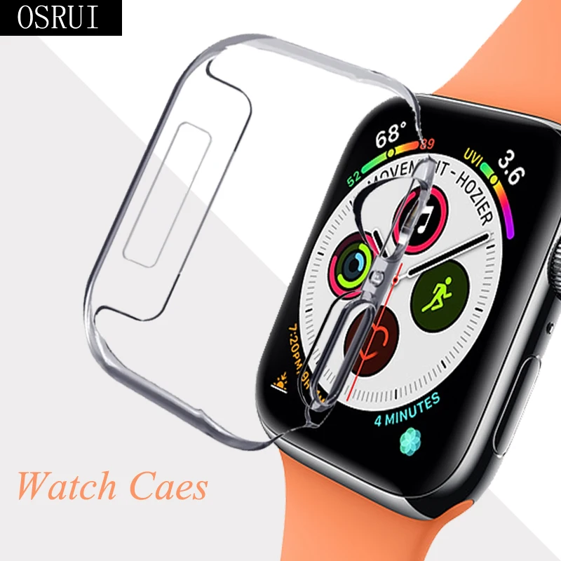 Ремешок для Apple Watch 4 42 мм 38 чехол correa aple 44 40 прозрачный силиконовый iwatch 3 2