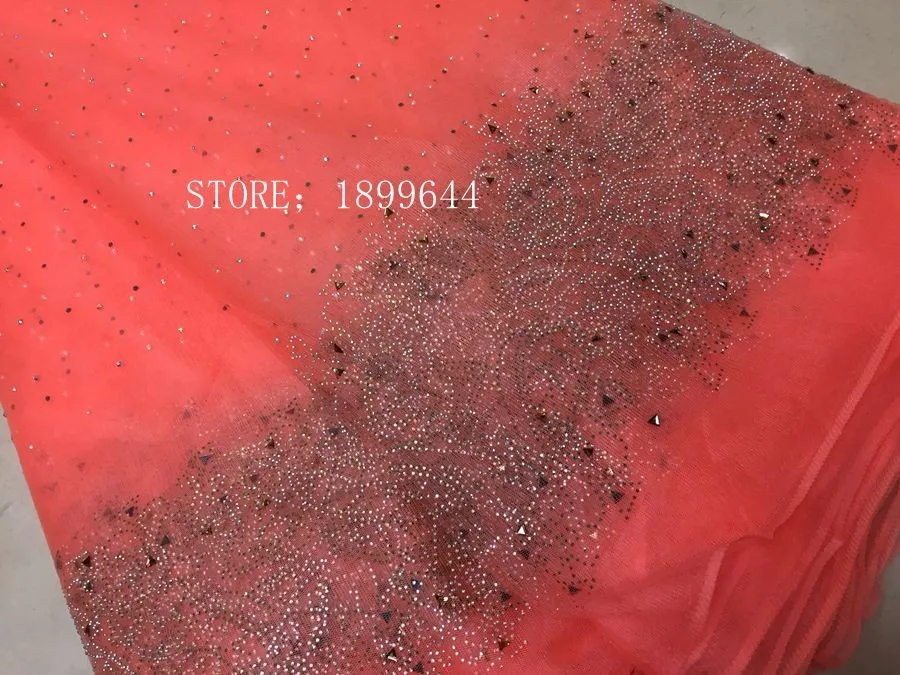 Free Shipping !Newest Arrival Beautiful with stone fabric Fashionable bright African Tull lace For Nigerian Wedding Dresses | Дом и сад