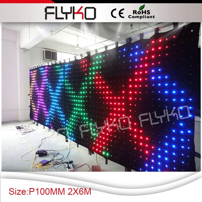 P10 2x6 м 1200 шт led Свадебные украшения сценический фон шторы | Лампы и освещение