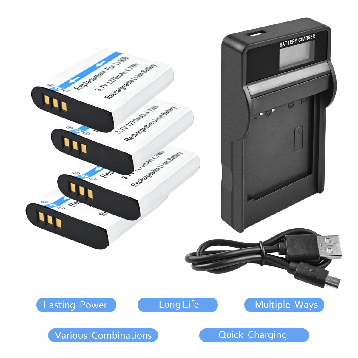 4X LI-90B LI 90B LI90B LI-92B батарея для камеры+ ЖК USB зарядное устройство для Olympus XZ-2, SH-50, SH-1, SP-100, жесткий TG-1, TG-2, TG-3, TG-4, TG L20
