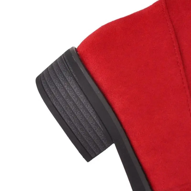 

Tuyoki Vintage Women High Heel Boots Bowknot Solid Color Warm Thick Fur Shoes Women Winter Over The Knee Boots Size 34-41