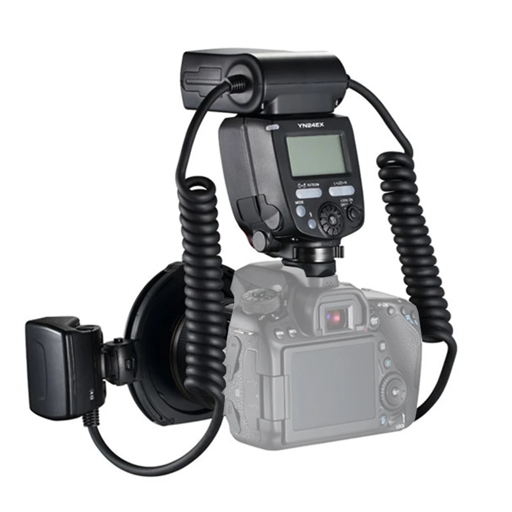 Макросъемка Yongnuo YN24EX E TTL вспышка с двойной головкой + 4 переходных кольца для камер