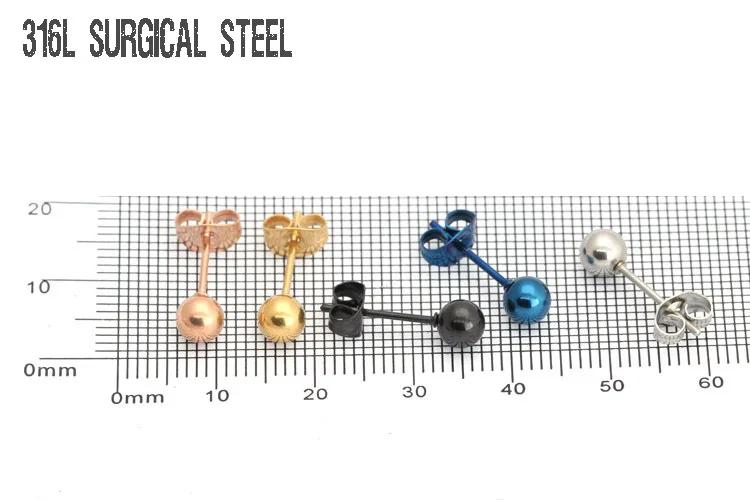 Хит продаж женские и мужские круглые серьги гвоздики из нержавеющей стали