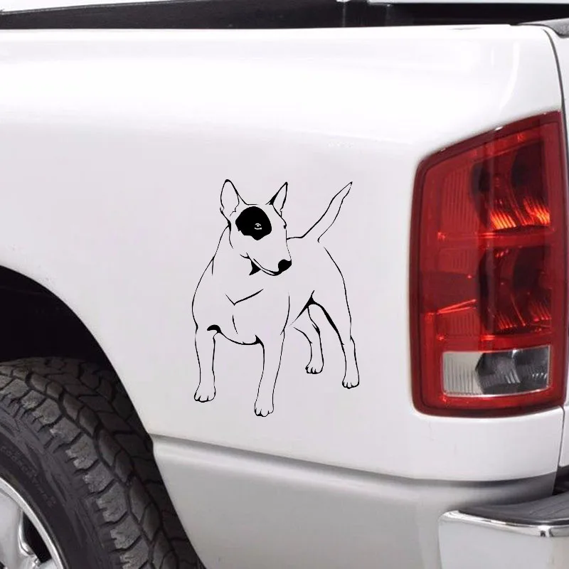 YJZT 10.5CM*15CM Bull Terrier Sticker Animals Dogs Vinyl Car Decal Black/Silver C10-00258 | Stickers