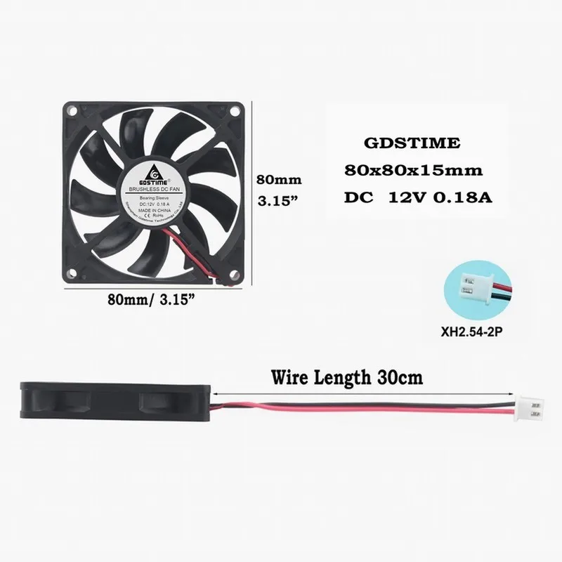 10 шт. Gdstime 8015 12 в радиатор 80 мм x 15 чехол для компьютера DC бесщеточный вентилятор
