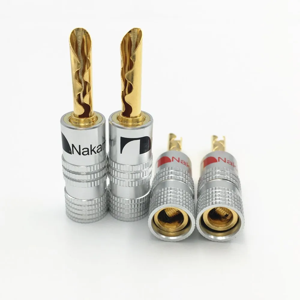 8 шт 24K позолоченный аудио Nakamichi BFA Бесшумная трубка провода 4 мм разъем для