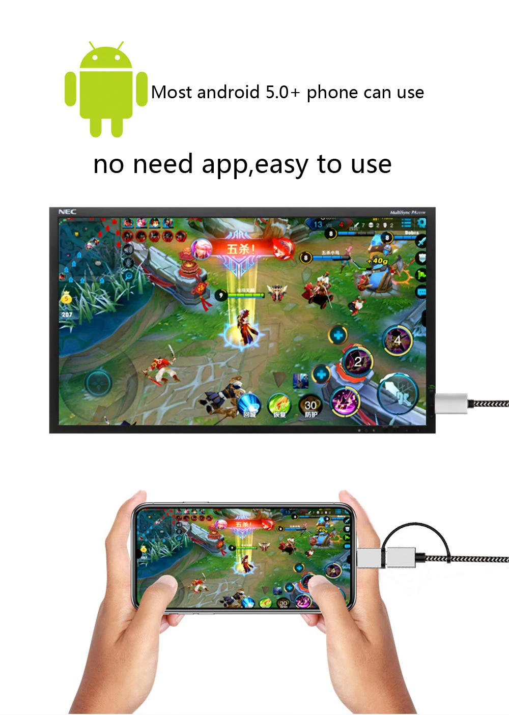 2K Bluetooth аудио Тип C Micro USB HDMI кабель HD ТВ адаптер для huawei mate 20 P9 samsung S10 S9 S8 Note 8 9 Android телефон к телевизору