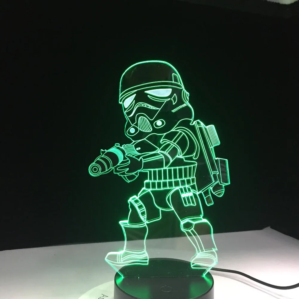 Мультяшная фигурка Дарта Вейдера лампа Звездные войны 3D светодиодный ночник для